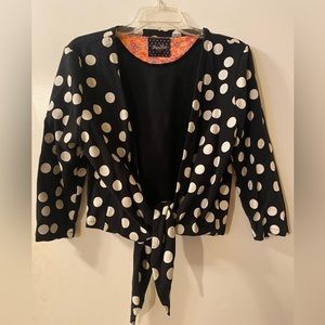 Iron fist polka dot crop tie front 3/4 sleeve top